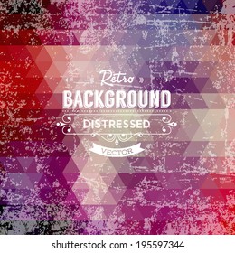 Abstract vector trendy retro multicolored polygonal pattern. 