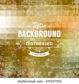 Abstract vector trendy retro multicolored polygonal pattern. 