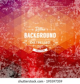 Abstract vector trendy retro multicolored polygonal pattern. 