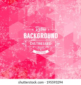 Abstract vector trendy retro red polygonal pattern. 