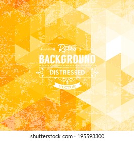 Abstract vector trendy retro yellow polygonal pattern. 