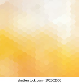 Abstract vector trendy yellow hexagonal pattern. Modern polygonal background. Colorful mosaic.