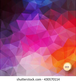 Abstract vector triangle background in pink and purple, geometric background, striped background