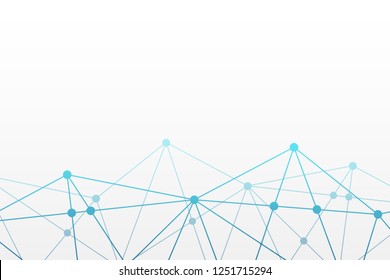Abstract vector triangle background. Polygonal network pattern. Blue connected lines and circles illustration for business, connection, presentation, project, net, neural, design, concept