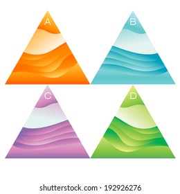 Abstract vector triangle banners set