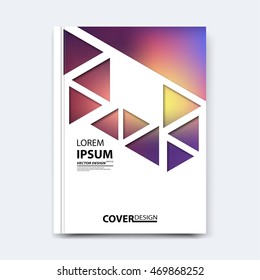 Abstract vector triangle design for cover, poster, banner, flayer, business card, magazine annual report, title page, brochure template layout or booklet.A4 size with simple geometric shapes
