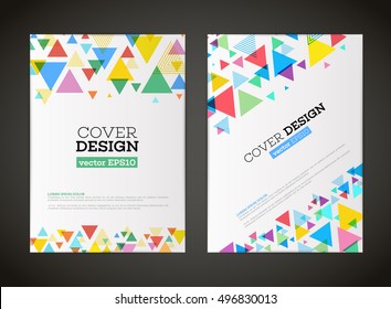 Abstract vector triangle design for flyer. Business card, poster, banner, cover. Brochure template. Flyer design template. Beautiful design and layout. A4 size with simple geometric shapes