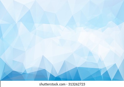Abstract vector triangle ice background in blue