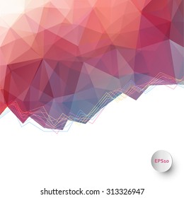 Abstract vector triangle ice background in red