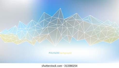 Abstract vector triangle ice background in blue