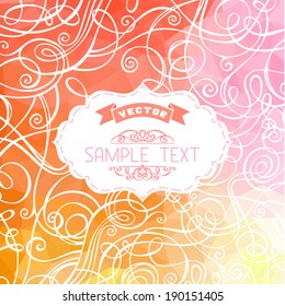 Abstract vector triangles background. Bright square illustration