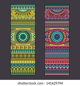 Abstract vector tribal ethnic background set