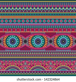 Abstract vector tribal ethnic background seamless pattern