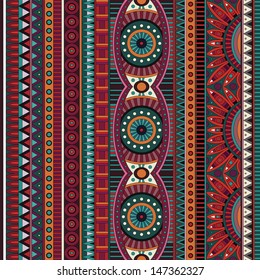 Abstract vector tribal ethnic background seamless pattern