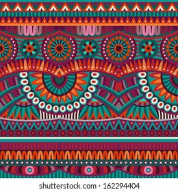 Abstract vector tribal ethnic background seamless pattern