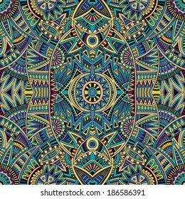 Abstract vector tribal ethnic background seamless pattern