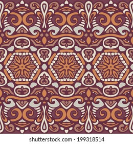 Abstract vector tribal ethnic background seamless pattern