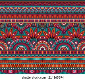 Abstract vector tribal ethnic background seamless pattern