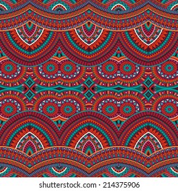 Abstract vector tribal ethnic background seamless pattern