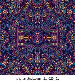 Abstract vector tribal ethnic background seamless pattern
