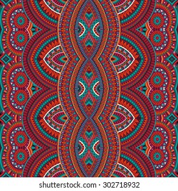 Abstract vector tribal ethnic background seamless pattern