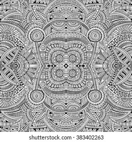 Abstract vector tribal ethnic background seamless pattern
