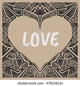 Abstract vector tribal ethnic style frame .Native Invitation card.