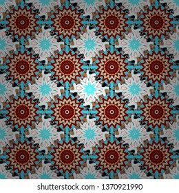 Abstract vector Tribal vintage red, blue and white colorful ethnic seamless pattern.