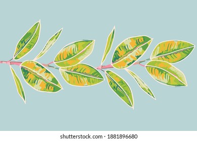 Abstract vector tropical leaves illustration