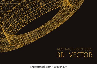 Abstract vector tunnel illustration. Background vector portal. Plexus effect.