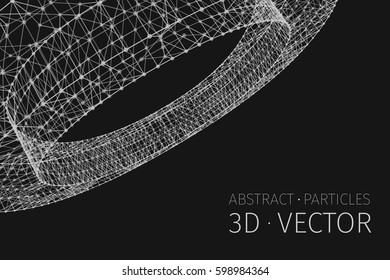 Abstract vector tunnel illustration. Background vector portal. Plexus effect.