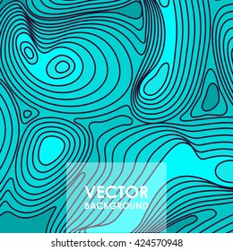 Abstract vector turquoise background with line waves. EPS 10 vector illustration