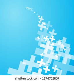 Abstract vector turquoise gradient background created with plus signs.