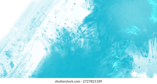 Abstrakter, türkisfarbener Vektor-Aquarell schafft einen fließenden künstlerischen Hintergrund, ideal für modernes Design, kreative Konzepte, ruhiges Bildmaterial und Kopienraum.