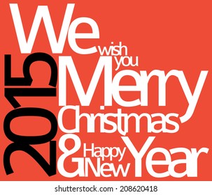 Abstrakte Vektortypografie Weihnachtskarte - Saisonwörter