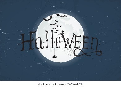 Abstract vector typography Halloween night background
