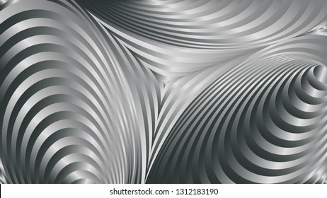 Abstract vector uncolored background. Abstraction with round striped gradient lines. Backdrop with circles and triangles.