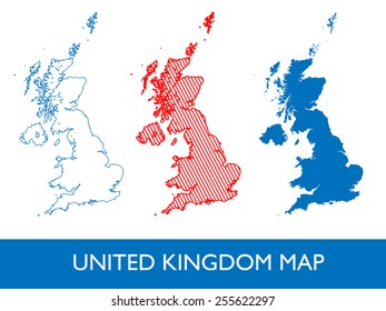 Abstract Vector - United Kingdom map - 3 design