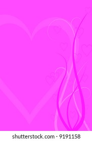 abstract vector valentine background formed by hearts and swirl lines