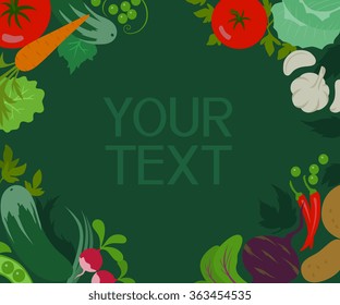 Abstract vector vegetables frame