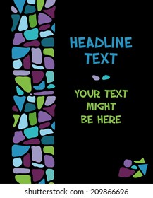 Abstract vector vertical banner with plenty space for text on black background