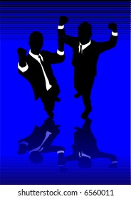 Abstract vector of victorious businessmen