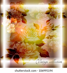 abstract vector vintage background with a flower ornament