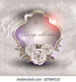 abstract vector vintage background with a flower ornament