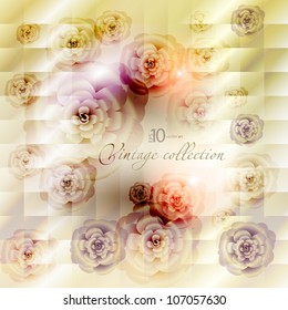 abstract vector vintage background with a flower ornament