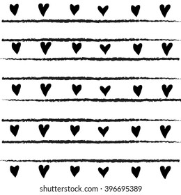 Abstract vector vintage black background with black hearts. Design element. Perfect for design, postcards, wallpapers and etc