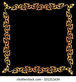 Abstract vector vintage border frame with retro ornament pattern .