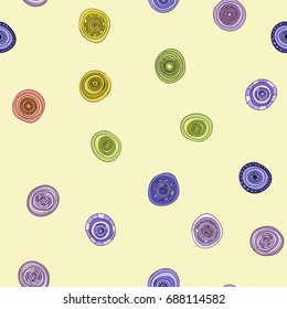 abstract vector vintage colored circles seamless pattern