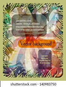 Abstract vector vintage summer background with butterflies and flowers