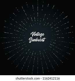 Abstract vector vintage sun rays. Sunburst frame for banner, logo, emblem, print design.